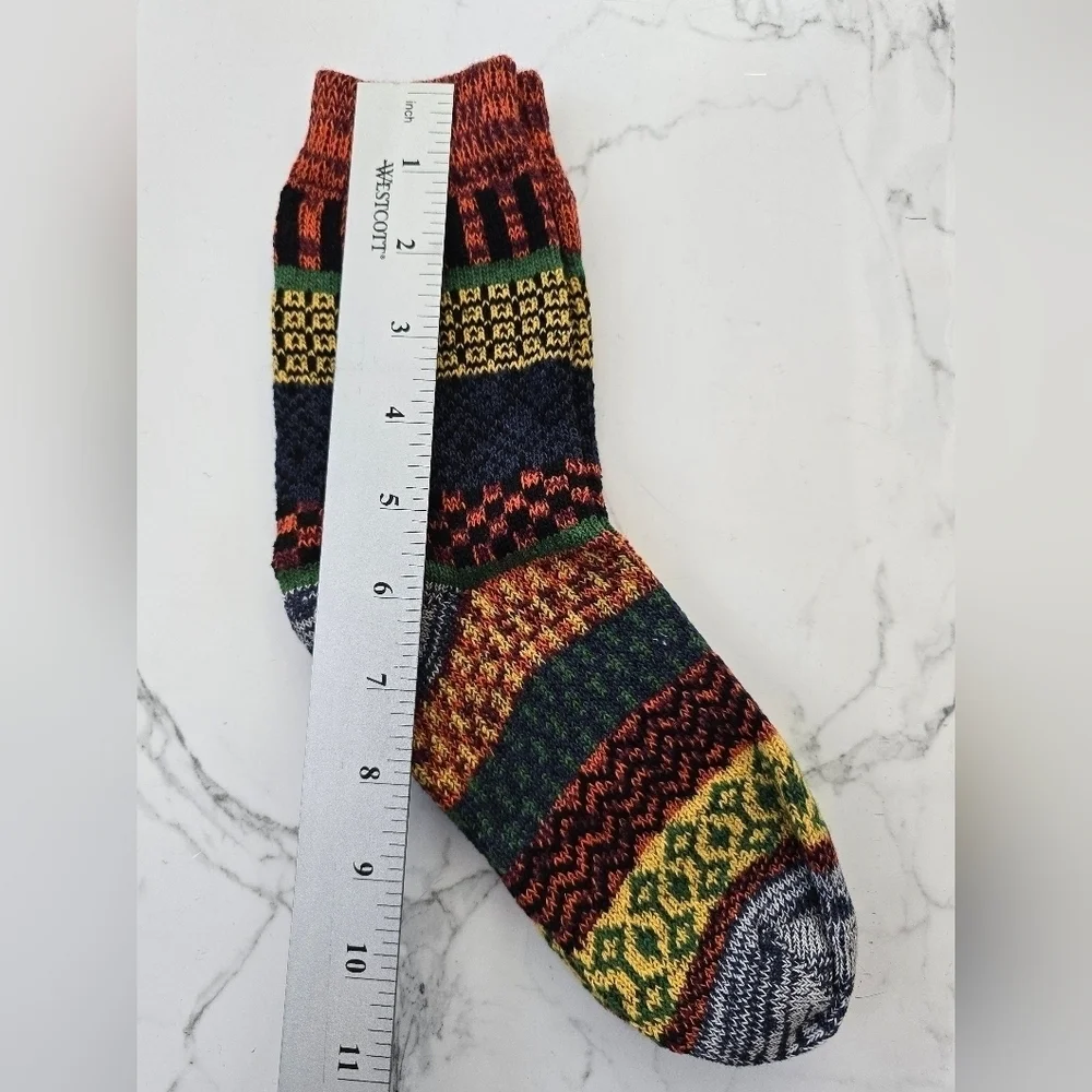 Bohemian | Granola orange yellow maximalist print Gorpcore tube socks - Picture 5 of 7